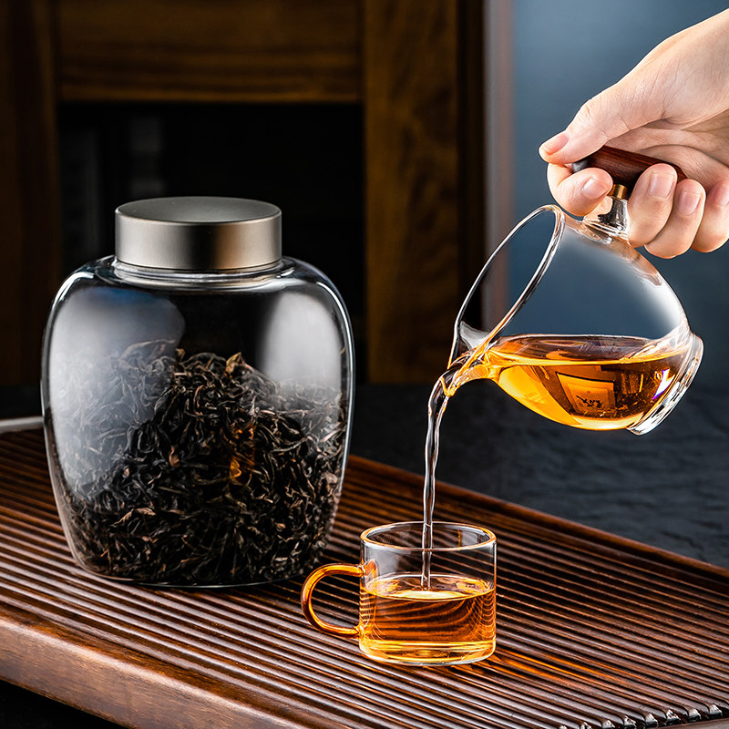 茶叶罐玻璃家用密封罐透明小瓶子储物罐收纳储存罐带盖大号玻璃罐