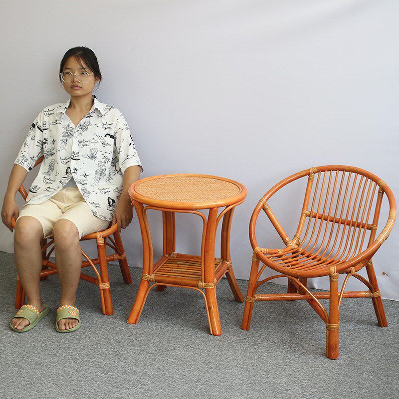 真藤小藤椅阳台桌椅客厅茶室小椅子成人靠背椅小凳子家用休闲小椅