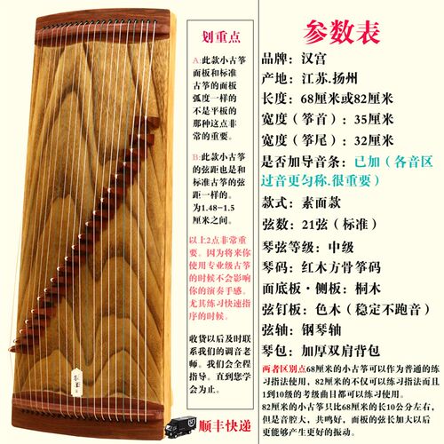 便携式儿童小古筝 21弦迷你古筝练习 专业级半筝演奏