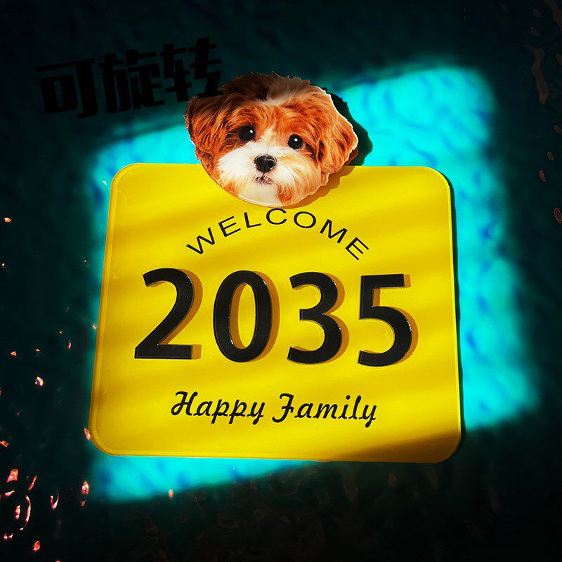2025新款压克力入户门牌贴定制家用装饰号码牌定做免钉创意房门口