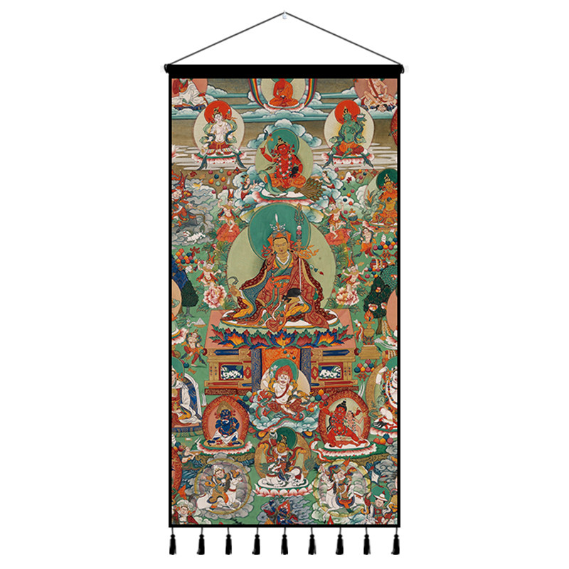 藏式唐卡佛像挂布墙布背景布客厅玄关布艺挂毯墙面装饰挂画定制