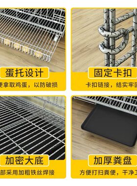 鸡笼子家用大号兔笼养殖鸭鹅鸽笼室外铁丝网不锈钢猫自动滚蛋鸡笼