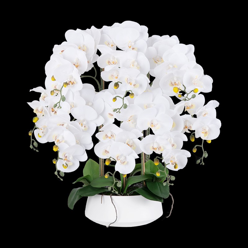 特大超手感蝴蝶兰仿真花套装假花绢花客厅装饰花摆件家居仿真盆栽