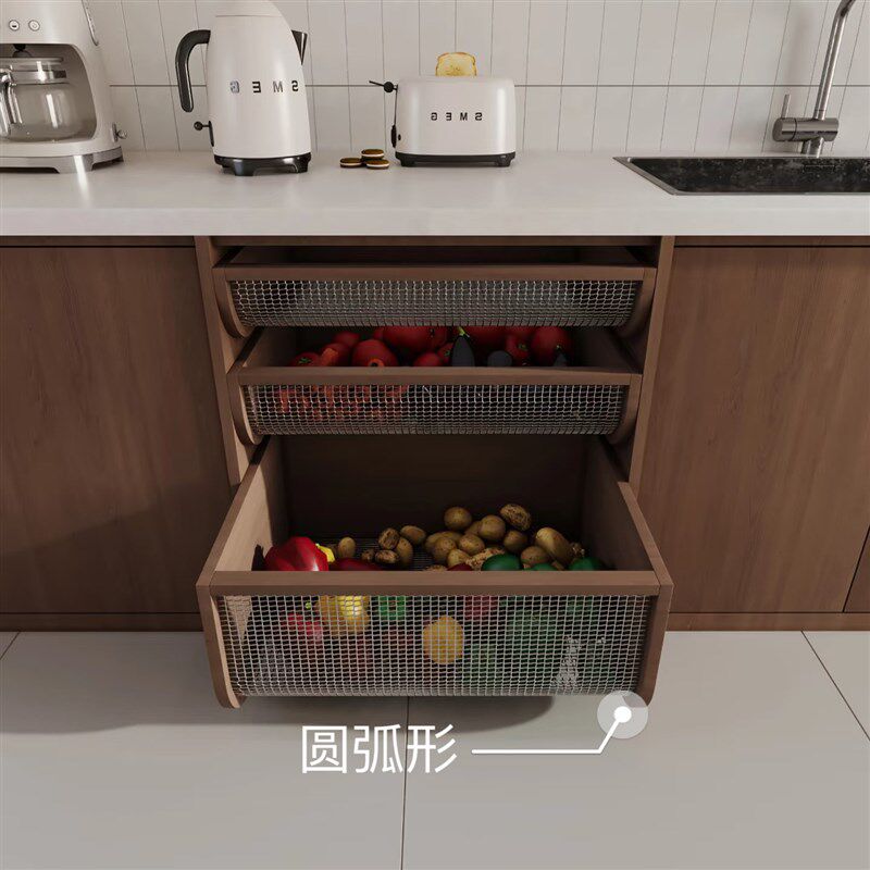 不锈钢蔬果拉篮定制厨房抽屉拉篮密网衣柜拉篮储物篮推拉多层篮