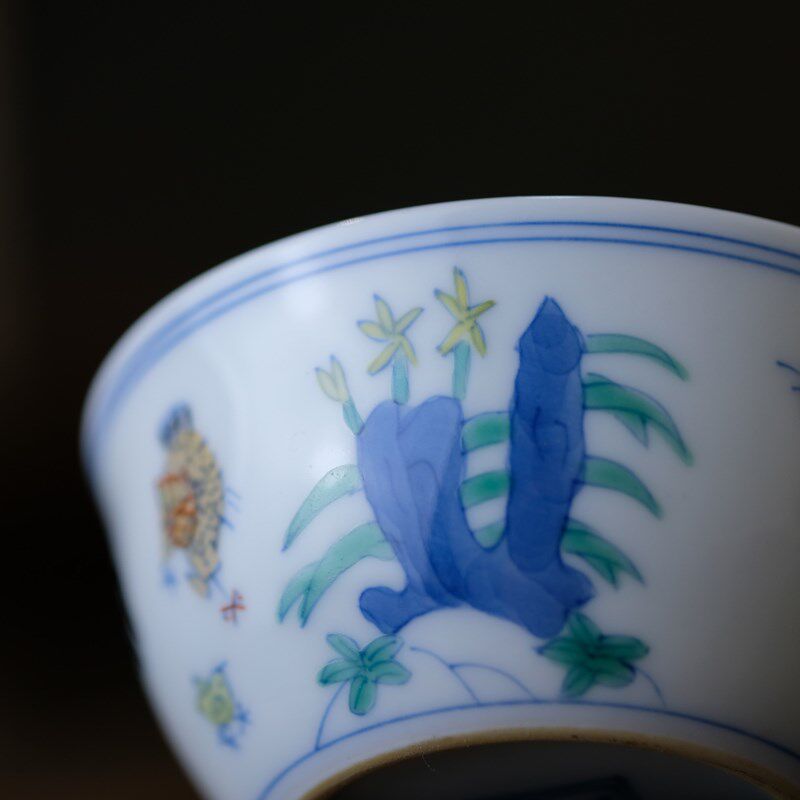 瑕疵处理纯手绘仿成化斗彩鸡缸杯景德镇仿古陶瓷茶杯茶具