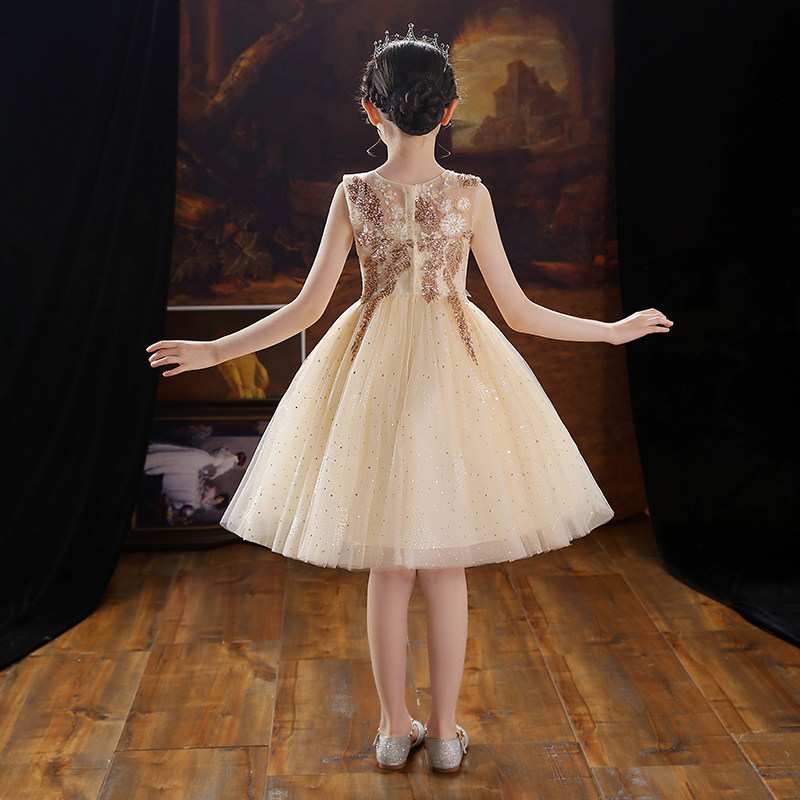 女童礼服公主裙蓬蓬纱生日花童婚纱儿童主持人钢琴演出服演奏夏季