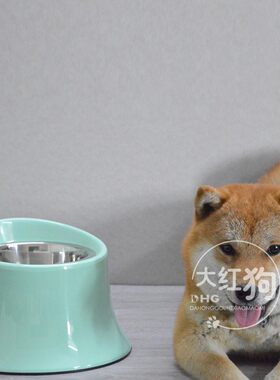 Super休普狗碗宠物斜口高脚碗柴犬碗萨摩食盆斜面碗架泰迪餐桌