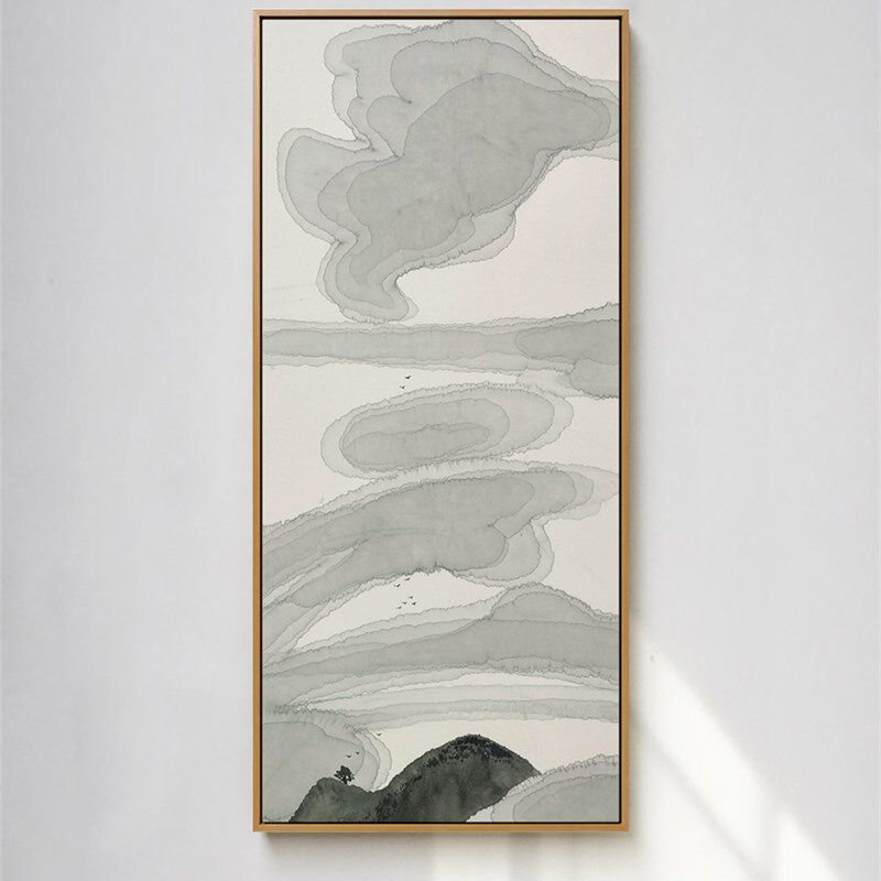 新中式抽象创意挂画中国风入户玄关水墨禅意装饰画书房文艺墙画