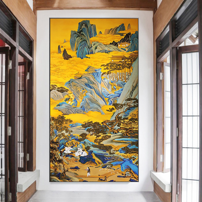 桃源仙境图十字绣2025新款绣线高端大气客厅名画风景加厚安格古绢