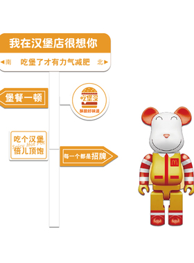 网红汉堡店门口墙面装饰挂画炸鸡场景布置用品吸引人披萨贴纸海报