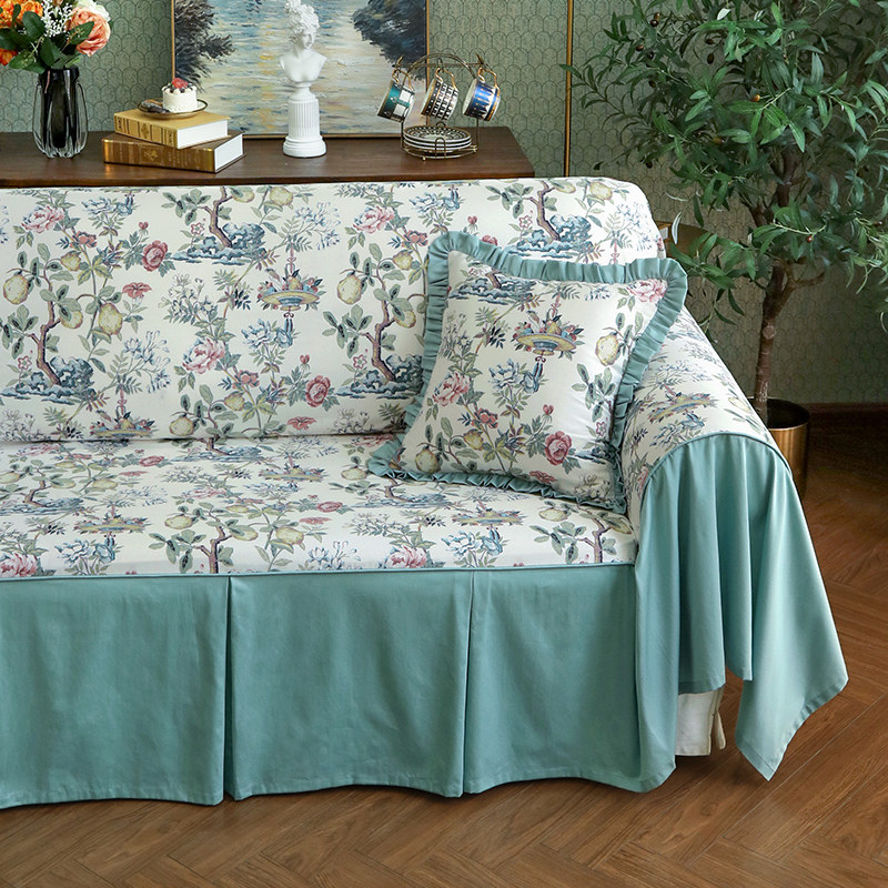 全棉沙发巾新疆长绒棉网红薄款全盖布纯棉沙发垫套四季通用可定制