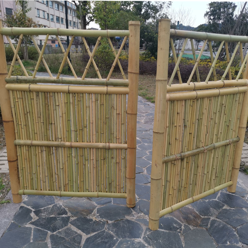 防腐竹篱笆竹门竹栅栏室外花园装饰围栏竹护栏隔断日式户外庭院竹