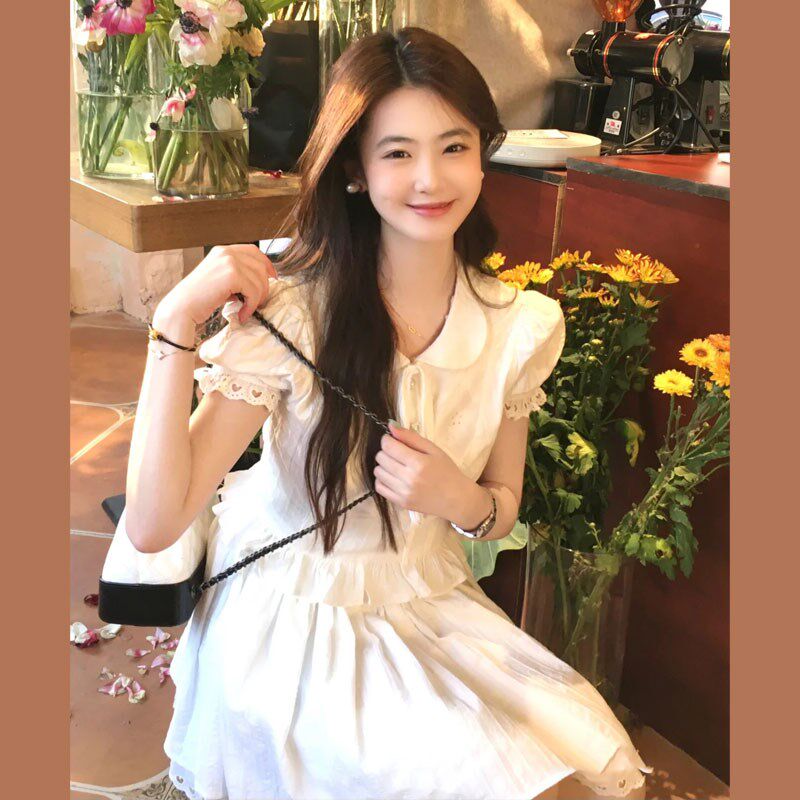 夏装搭配一整套时尚小个子茶系穿搭高级感韩剧女主半身裙两件套装