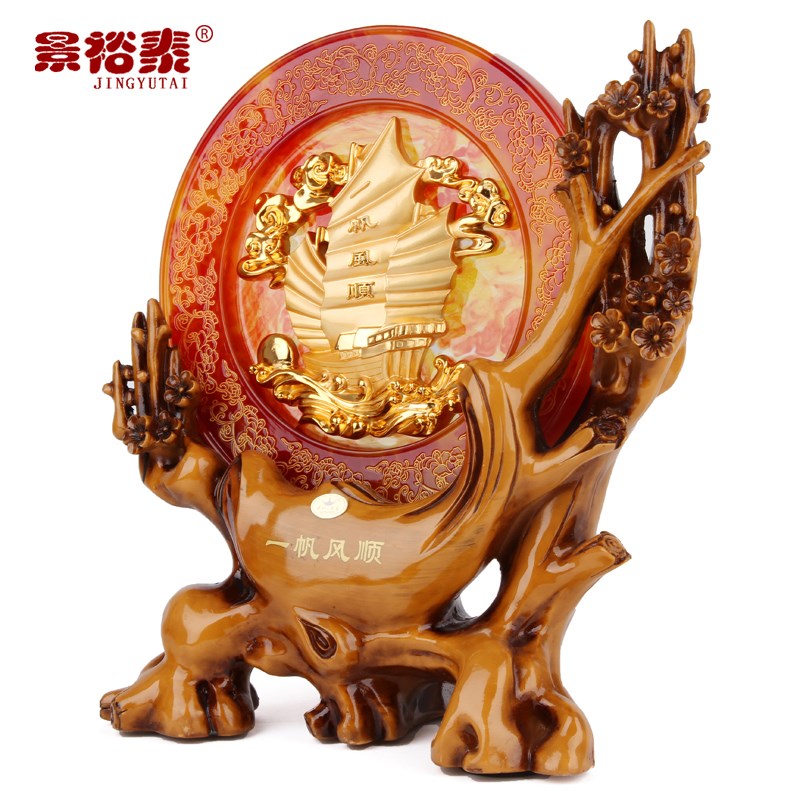 一帆风顺船摆件家庭室内客厅电视柜酒柜玄关装饰品工艺品家居摆设