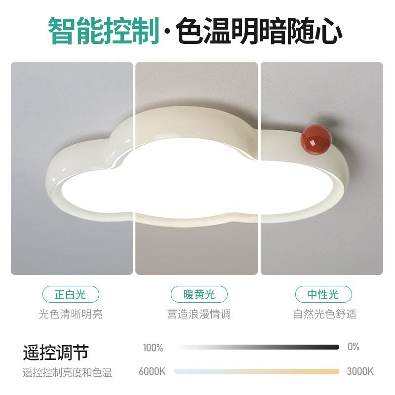 至御云朵灯房间灯儿童房女孩子男孩卧室护眼2025新款吸顶灯奶油风