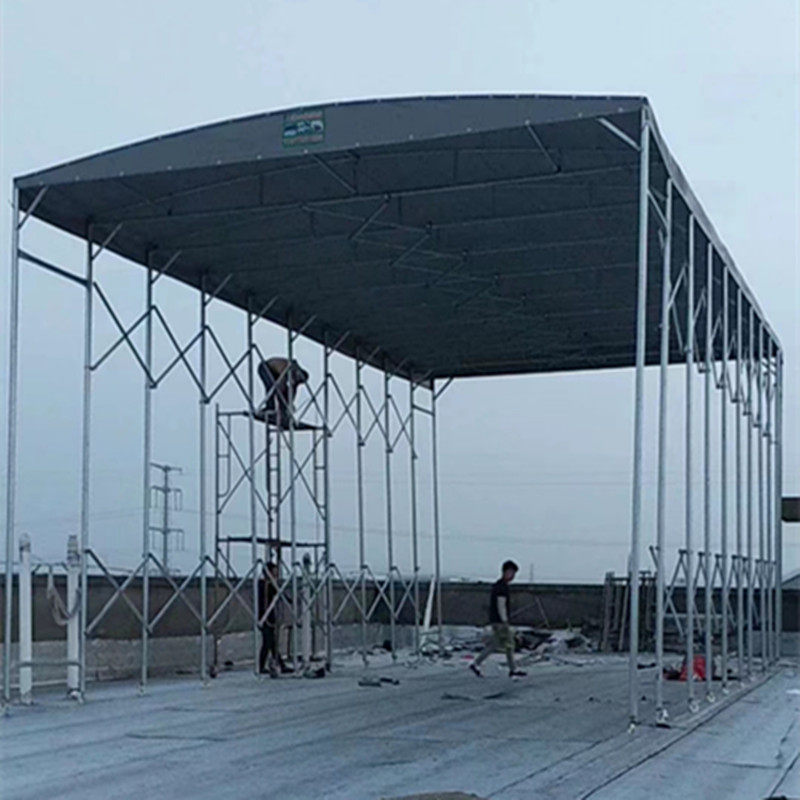可移动遮阳棚伸缩式挡雨蓬电动推拉篷自动收缩棚子雨篷布安装厂家