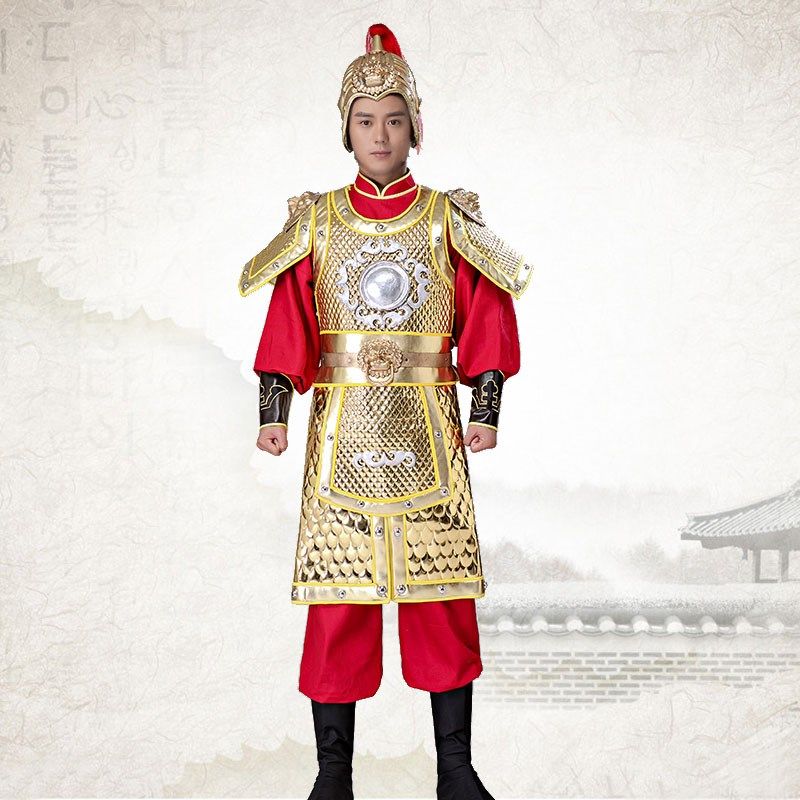 古装盔甲男古代将军士兵小兵武将戏服岳飞戚继光演出服装铠甲披风
