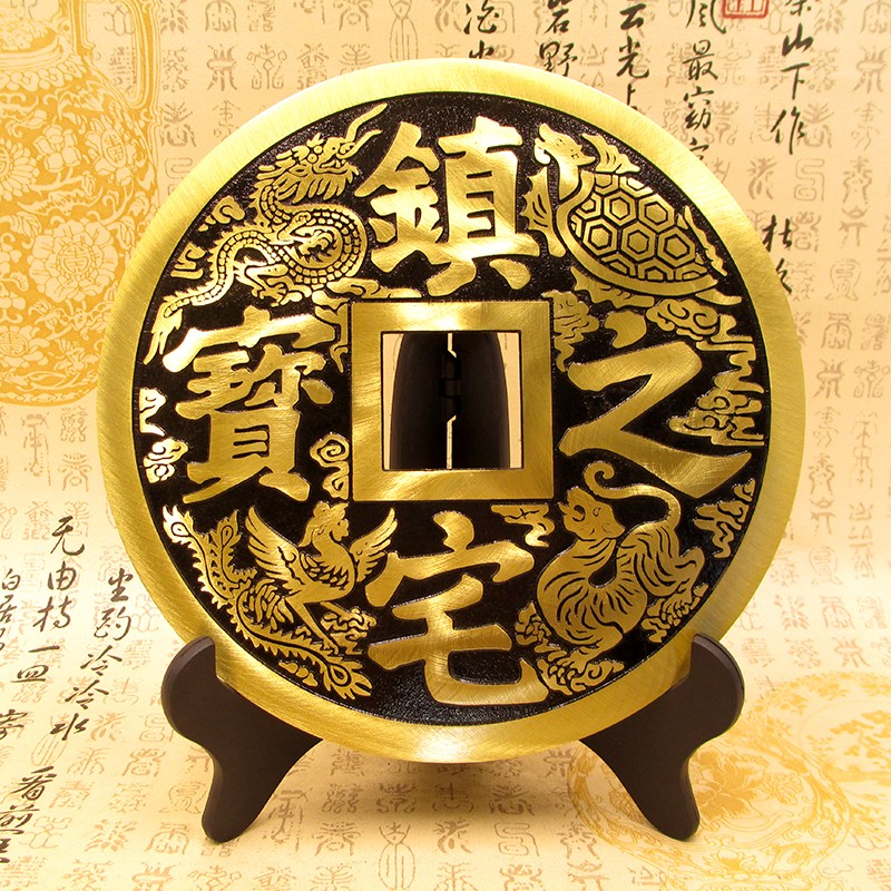黄铜铜钱摆件30一米60cm招财进宝镇宅之宝仿古大铜钱装饰家居摆设