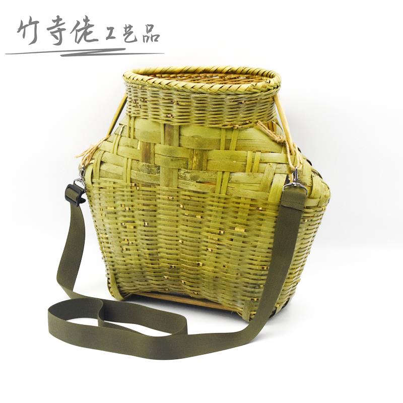 手工竹编采摘篓装鱼篓水果茶叶篓子竹筐竹篮垂钓备用泥鳅鳝篓包邮