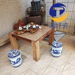中式矮凳换鞋凳高温陶瓷凳子景德镇青花鼓墩坐凳瓷器凉墩浴凳花架