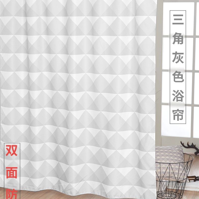 卫生间防水布高档浴帘磁条挡水套装浴室防水浴帘加厚不透明隔断帘
