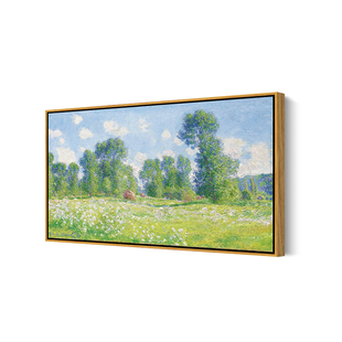 吉维尼的春天 莫奈印刷喷绘仿制油画客厅卧室餐厅风景挂画装饰画