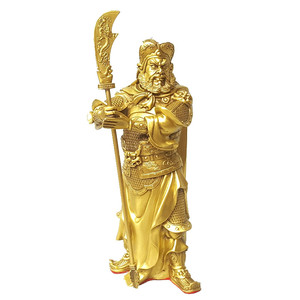 铜像关公关平周仓黄铜精铸夜读春秋武财神关羽中式摆件家饰品定制
