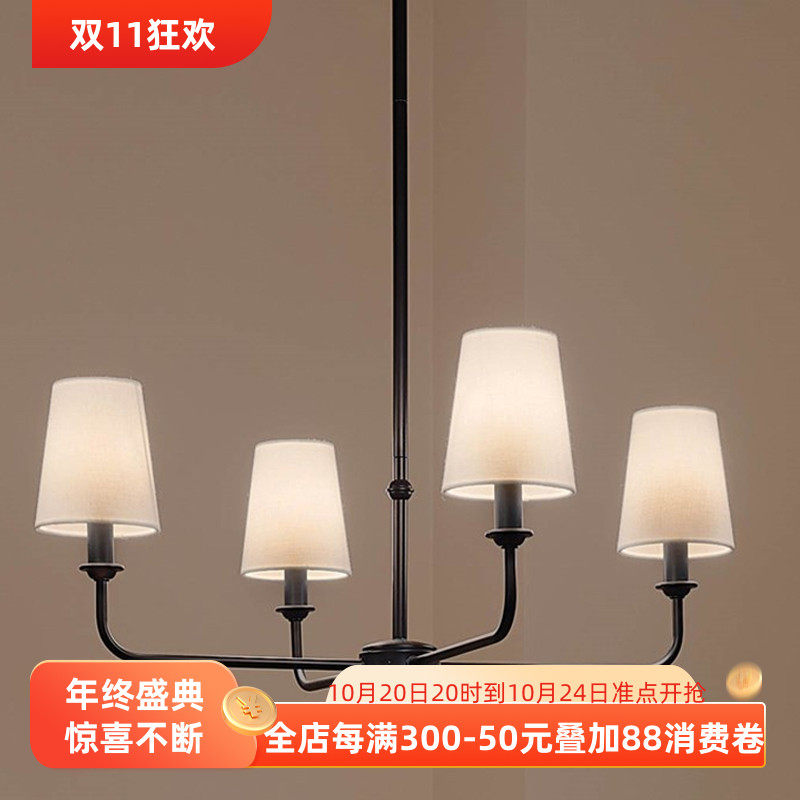 复古书房吊灯 挑高客厅主灯美式轻法式别墅卧室灯创意个性餐厅灯