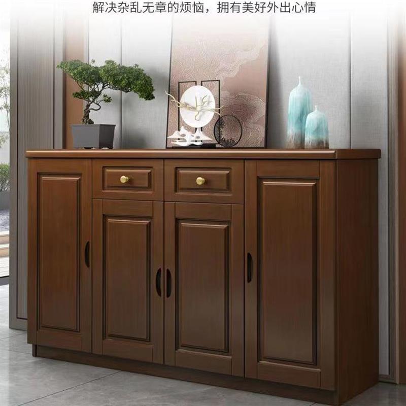 实木鞋柜二门三门家用门口门外鞋柜子多功能多层简约大容量储物柜