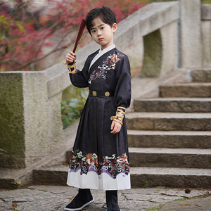 儿童汉服男童明制锦衣卫飞鱼服古风春秋男孩古装武侠风演出服春夏
