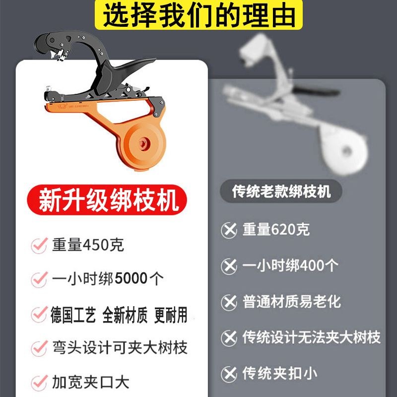 2025新款种植绑枝机葡萄西红柿番茄绑枝绑藤枪捆绑扎枝机绑蔓神器