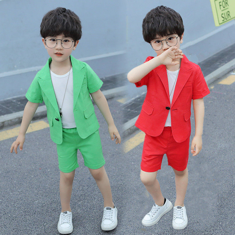 6夏季7男童短袖西装套装3岁男孩8主持人9儿童礼服4六一表演出服5