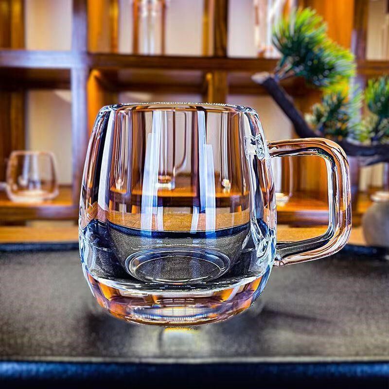 水晶石头杯水晶杯玉石茶杯高档水杯轻奢礼品原石手工水晶带盖