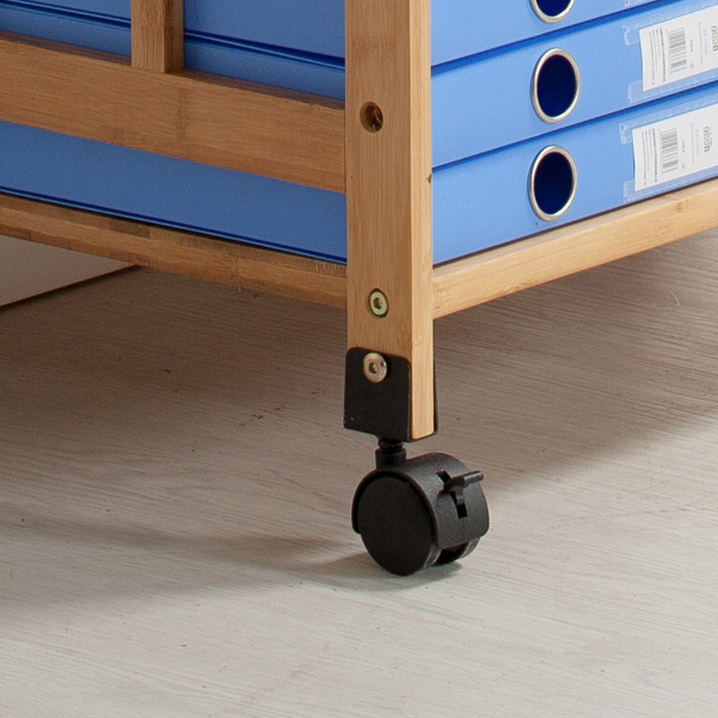 实木办公桌面双层整理架打印机架移动复印机收纳架落地多层置物架