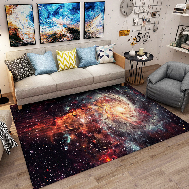 梦幻唯美星空宇宙客厅茶几毯创意家用房间卧室床边满铺大面积地垫