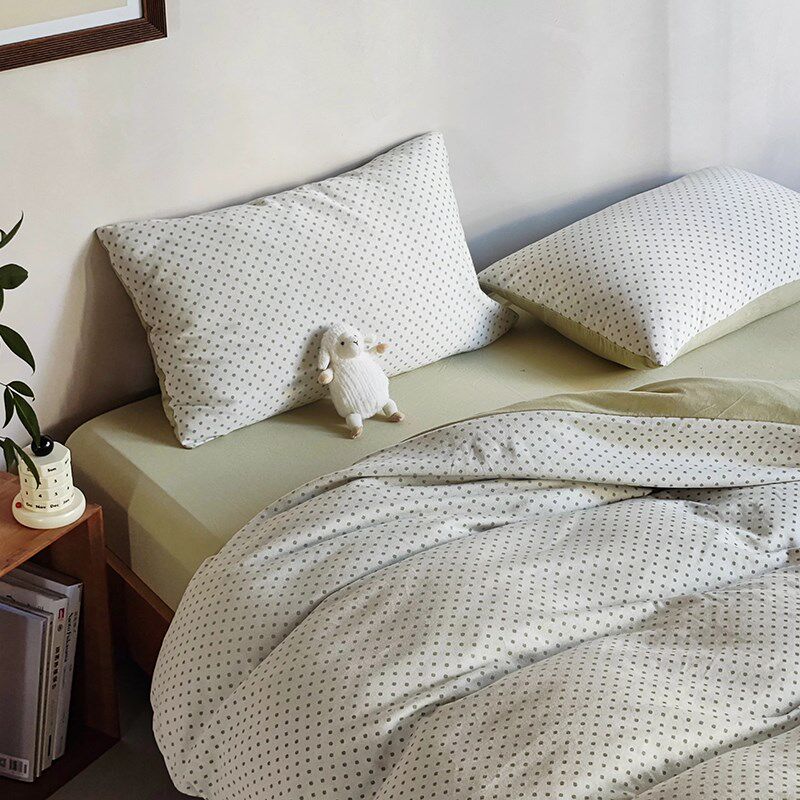 裸睡A类彩棉全棉天竺棉四件套 提花加厚纯棉针织棉被套床上用品