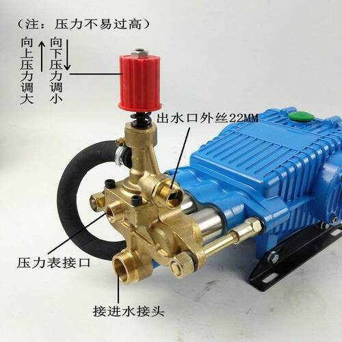 超高压洗车机泵头总成55型58大功率380v家用配件220v清洗机水泵头