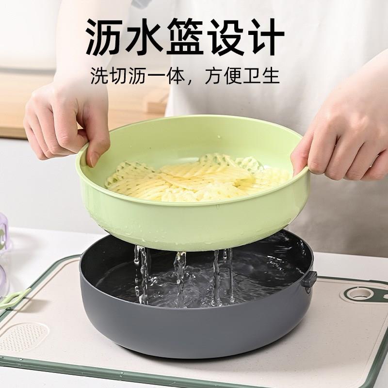 不锈钢多功能切菜器 中式厨房切丁切丝工具 家用大圆切丁厨具神器