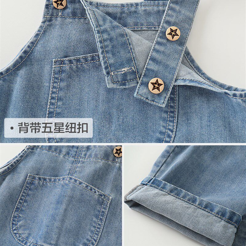 婴儿背带裤男童短裤子夏装儿童女童宝宝小童夏季薄款休闲裤Y7108