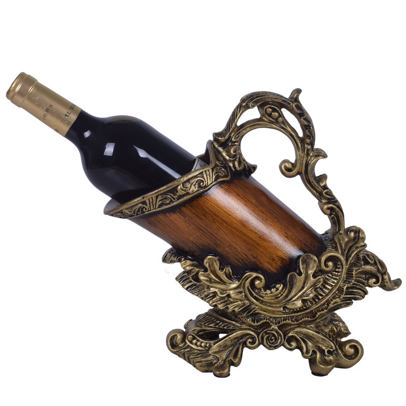 欧式复古奢华红酒酒架摆件创意客厅家用美式中式酒柜子古典装饰品