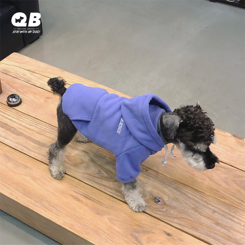 qb狗狗秋冬加厚卫衣雪纳瑞泰迪法斗猫咪宠物春秋棉衣加绒保暖衣服