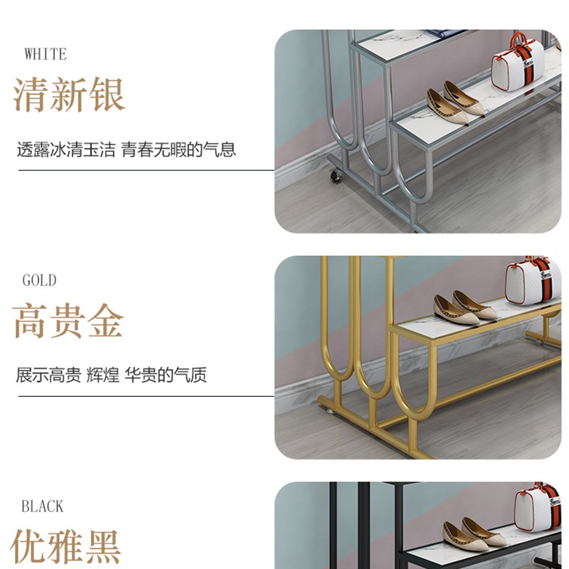服装店展示架陈列道具中岛鞋店包包落地流水台女童装专用挂衣货架