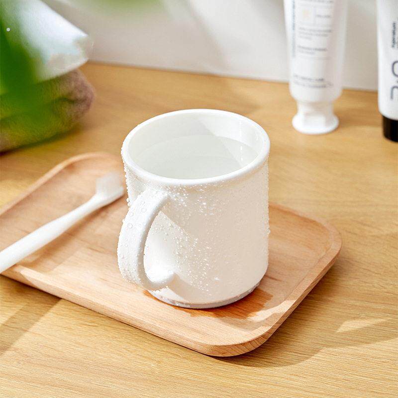 外贸原单简约纯色带手柄漱口杯日式情侣刷牙杯子白色洗漱牙缸杯子