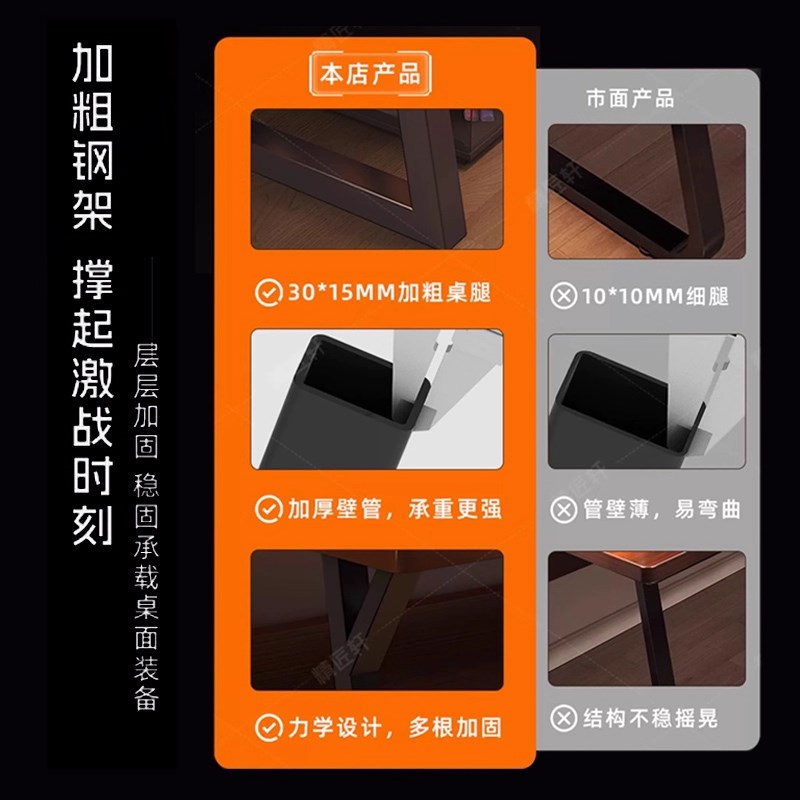 洞洞板电脑桌家用书桌书架一体电竞桌子卧室学生学习桌高中书桌