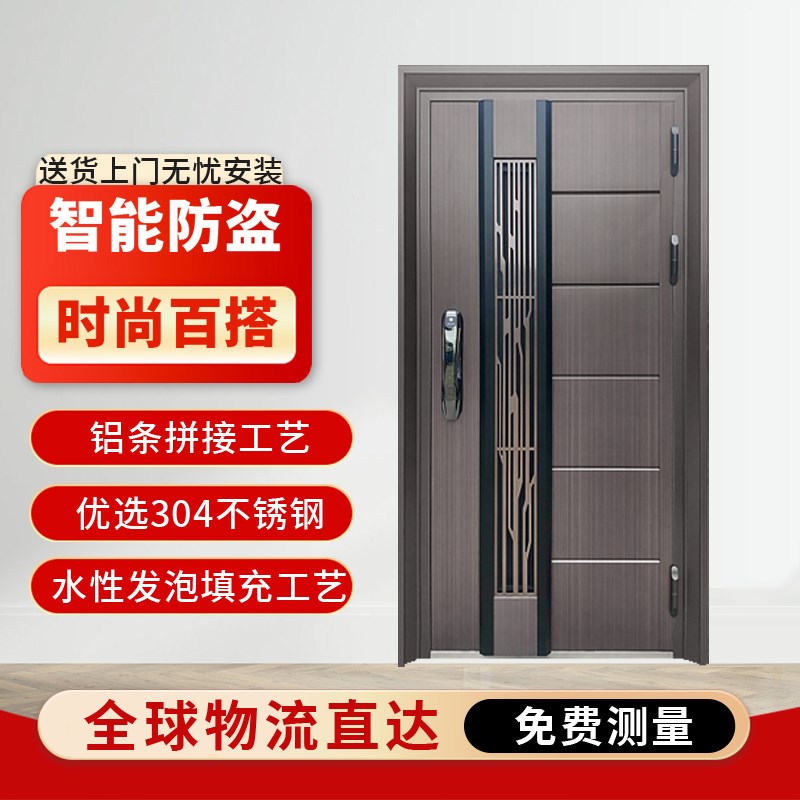 不锈钢门防盗门进户门别墅大门韩式入户门子母通风门中门中式大门
