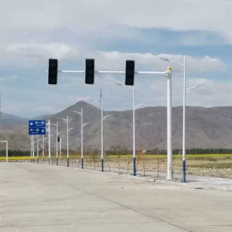 监控立杆道路八角杆L交通信号灯杆子红绿灯热镀锌支架678米卡口电图片
