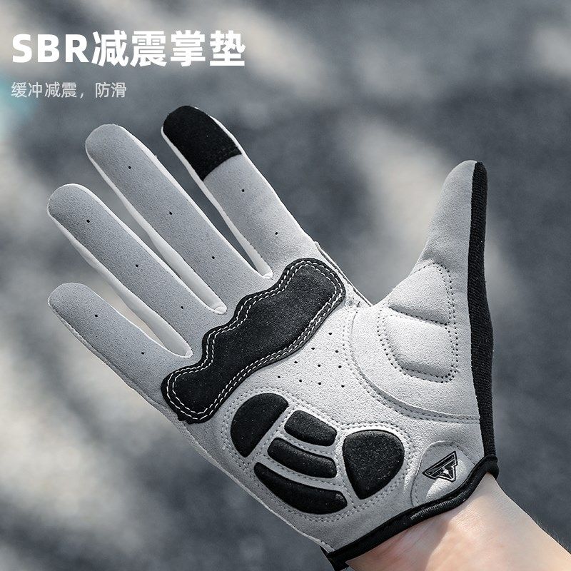 塔斯队长骑行手套全指山地自行车手套男女秋冬防滑减震公路车装备
