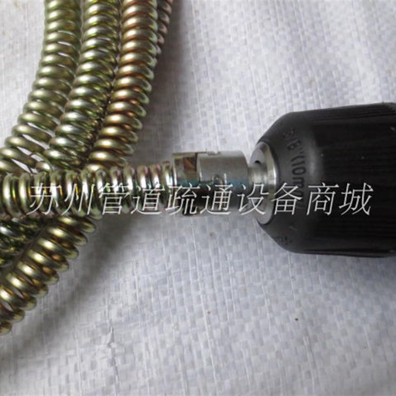 管道疏通器弹簧加密16mm电钻下水道疏通机软簧10米送连接杆刀头