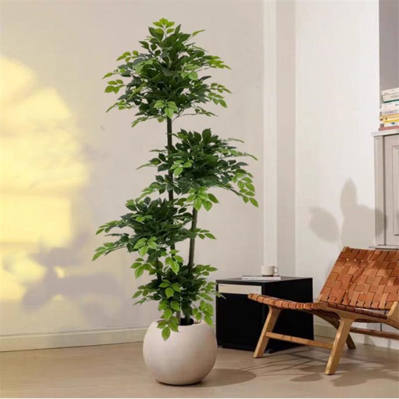 轻奢仿真绿植幸福树室内客厅落地摆件橱窗大型仿生植物盆栽假树摆