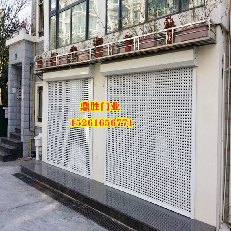 无锡电动车库卷帘门定做别墅商铺水晶遥控铝合金卷闸门安装抗风门
